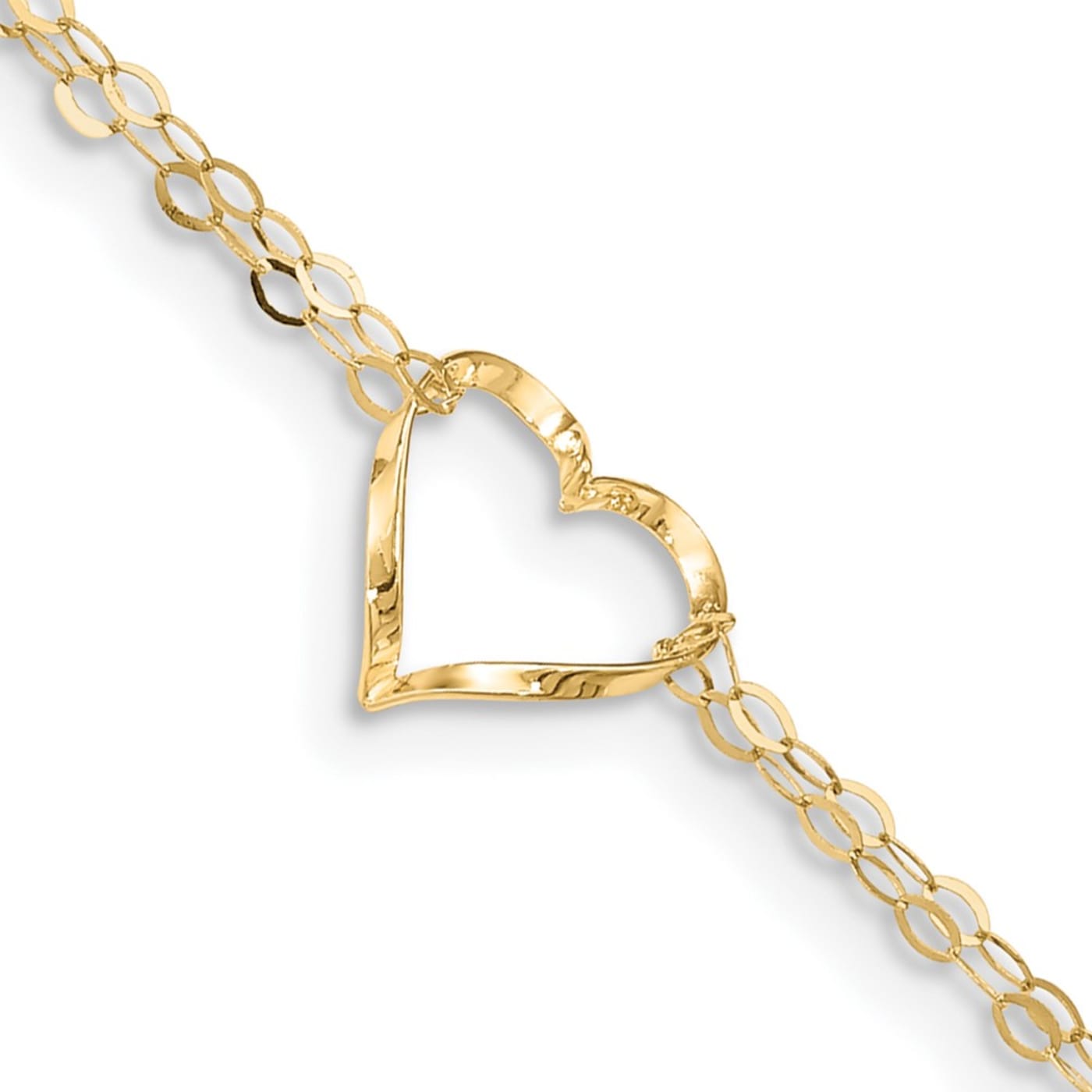 14k gold online heart anklet