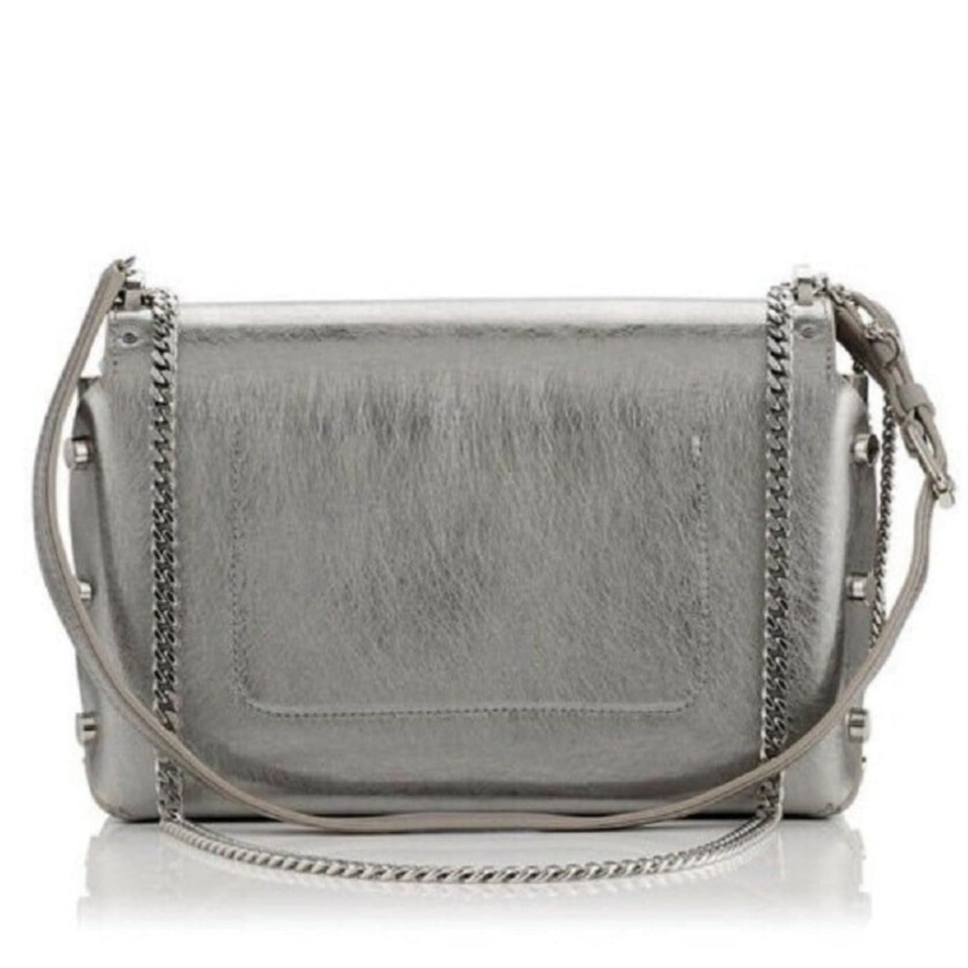 トートバッグ ROCKCAKE Square Leather Belt Shoulder Bag Silver RC24BG0070 Rock leather crossbody bag Zadig & Voltaire Silver in