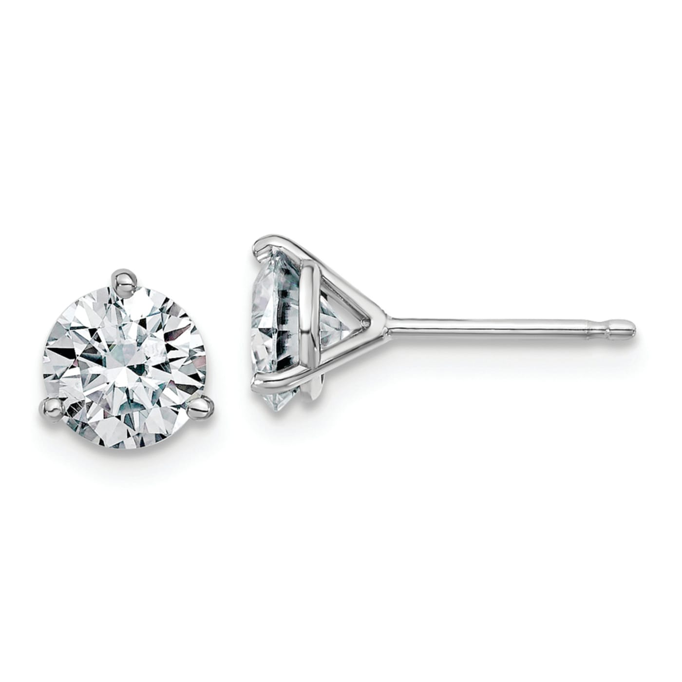 Rhodium Over 14K White Gold 1.5ct. 6.0mm Round J-K Color