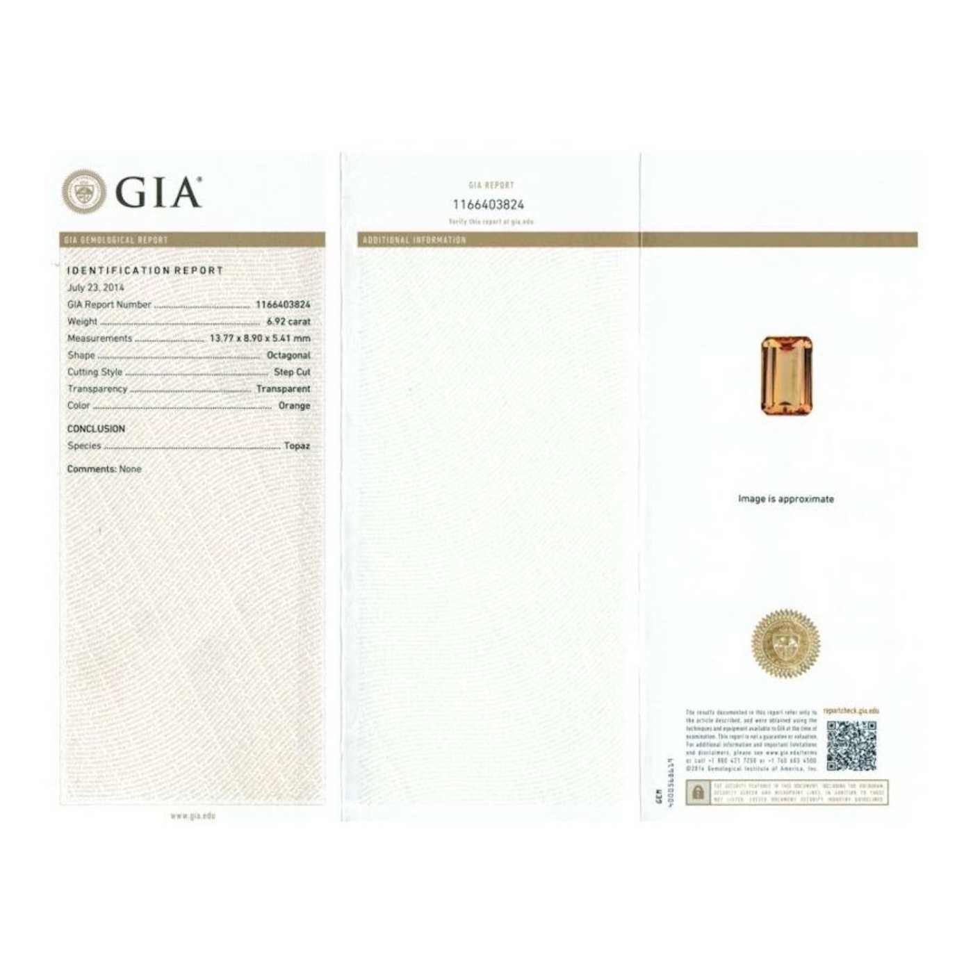 Imperial Topaz 13.7x8.9mm Rectangle 6.92ct - 1DYMSA