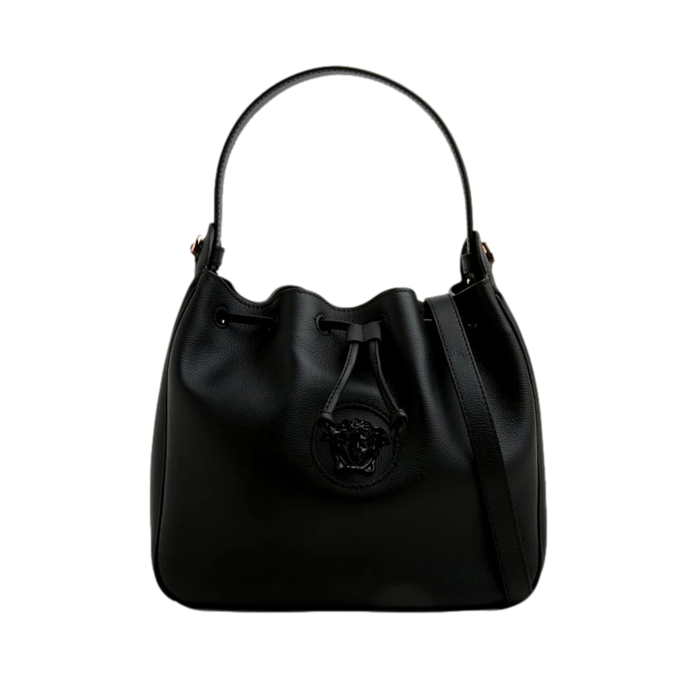 Versace La Medusa Leather Bucket Bag Black - 18G66A