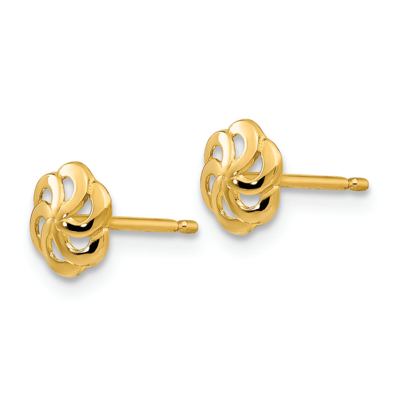 14k Yellow Gold Polished 6mm Flower Stud Earrings - 1MG51A