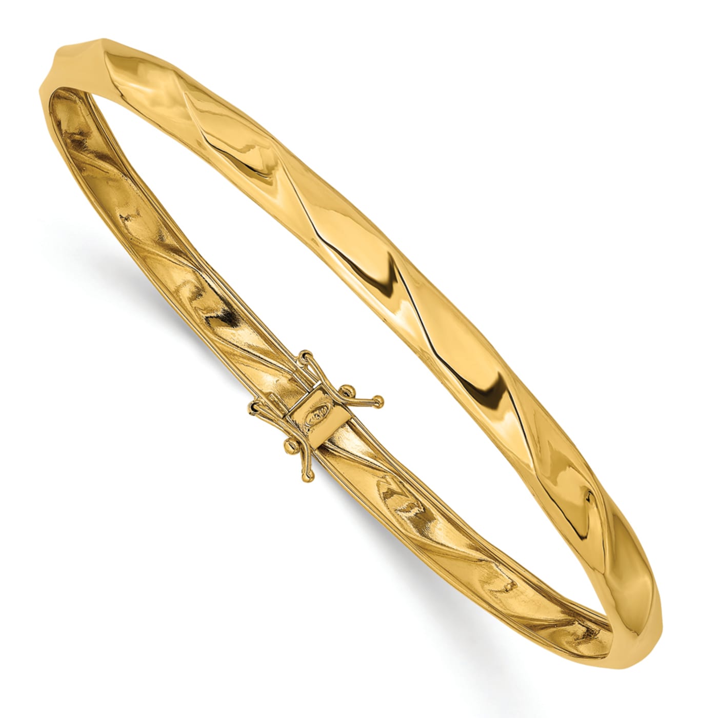 14K Yellow Gold Twist Tube Bangle Bracelet - Josephs Jewelers