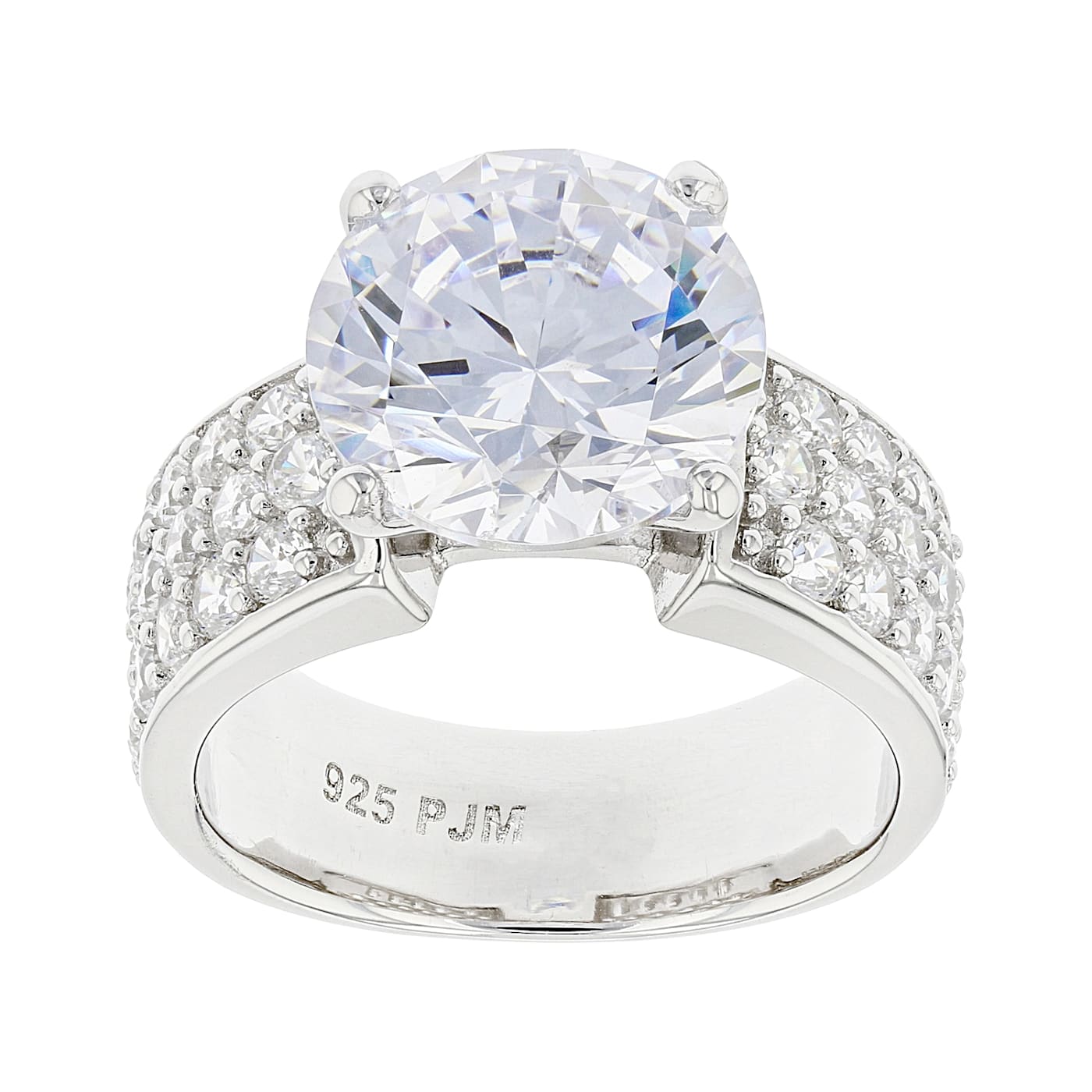 White Cubic Zirconia Rhodium Over Sterling Silver Ring 8.98