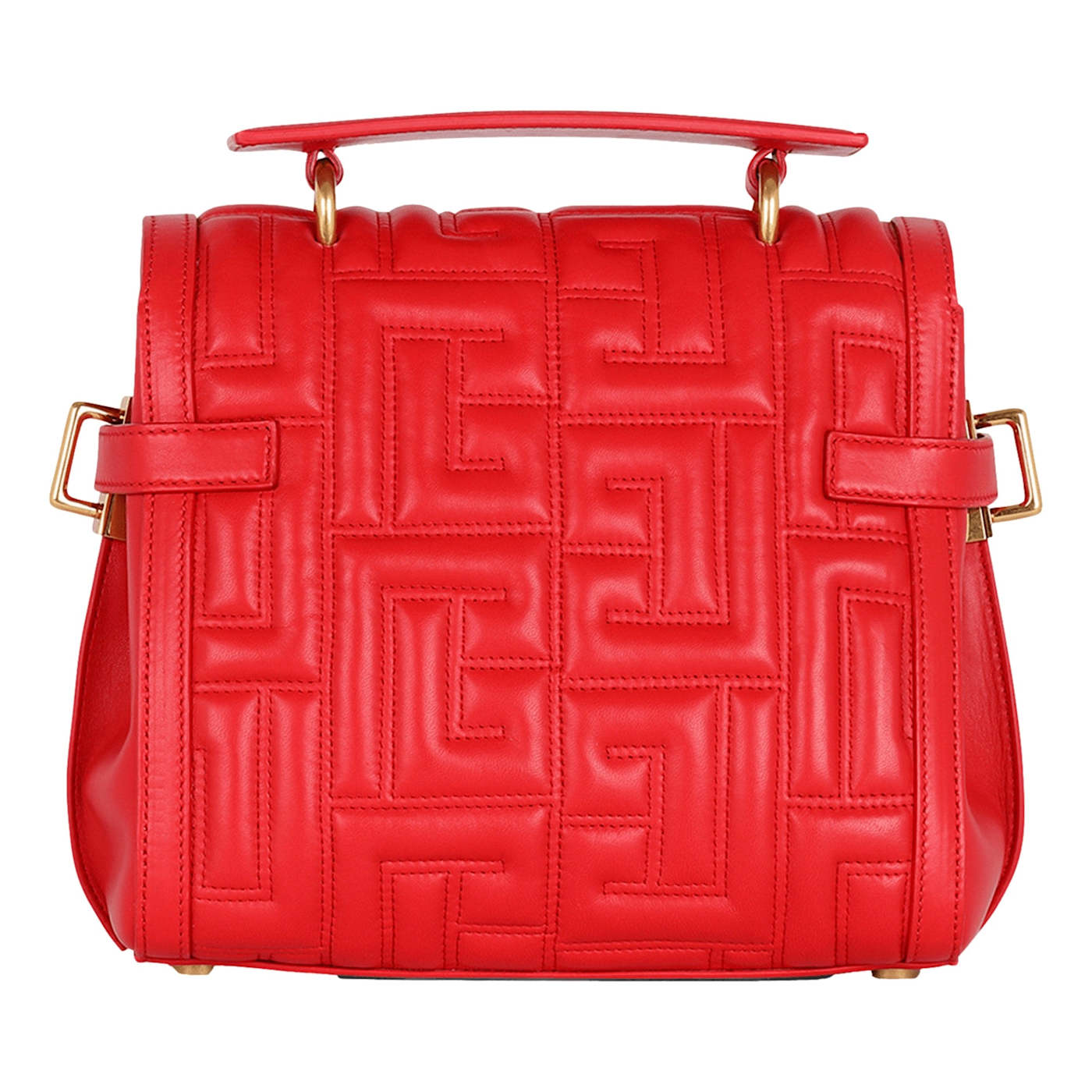 Balmain B-Buzz 23 Red Tote Crossbody Shoulder Bag Quilted