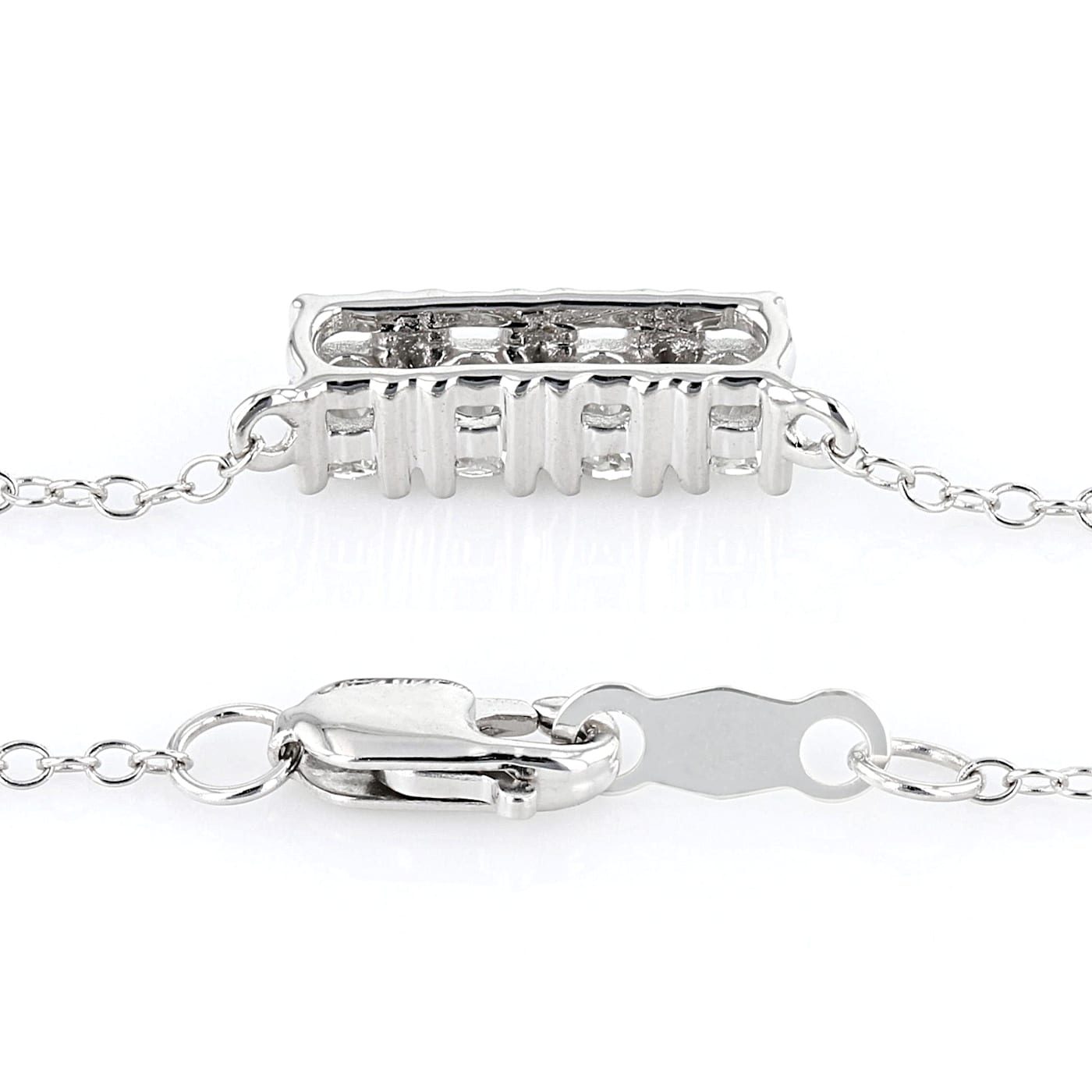 White Lab-Grown Diamond 14kt White Gold 4-Stone Horizontal