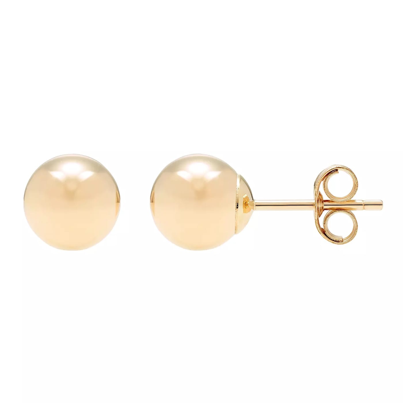14k Yellow Gold Ball Stud Earrings - 7MM - 185G1A