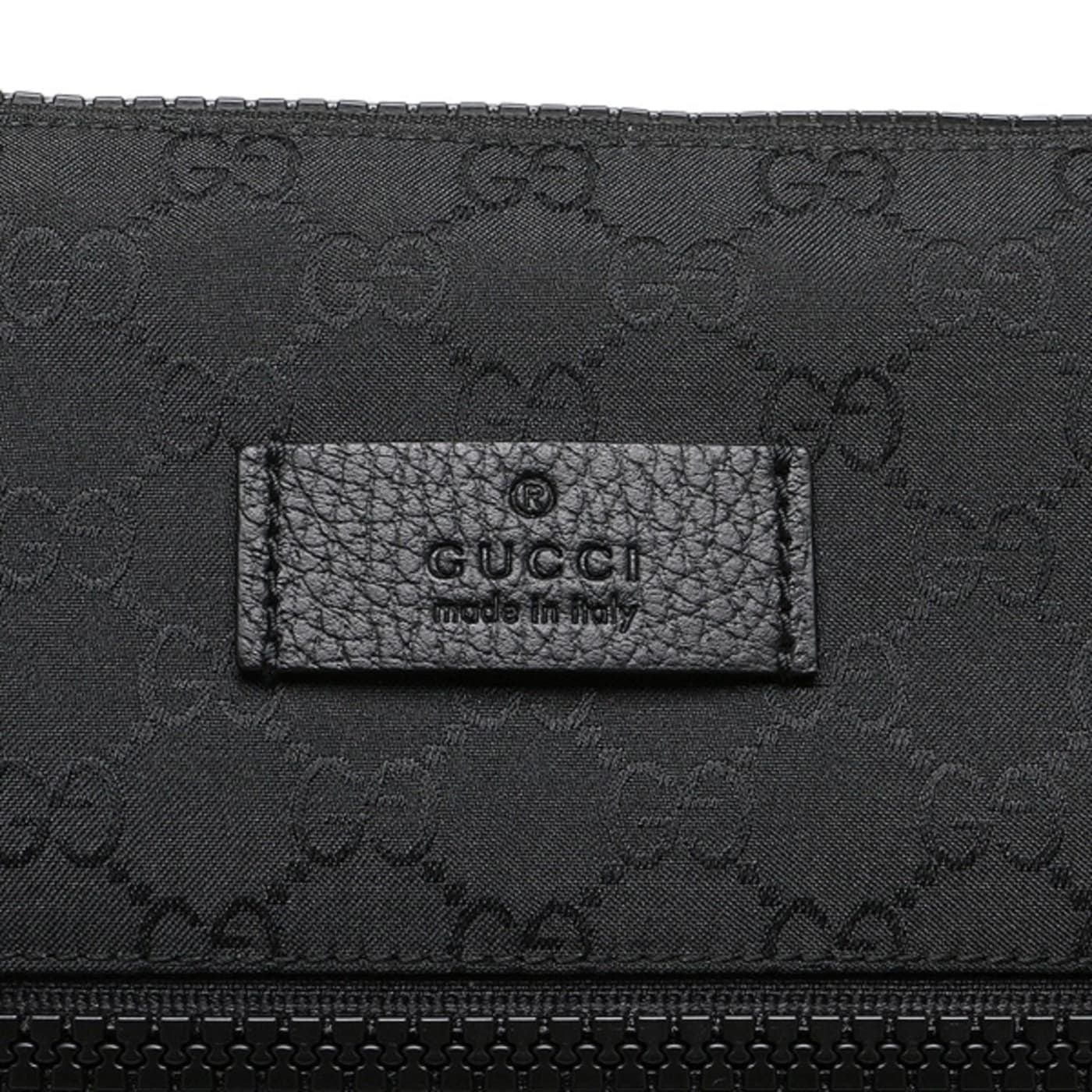 Gucci Unisex GG Guccissima Web Black Canvas Messenger Bag