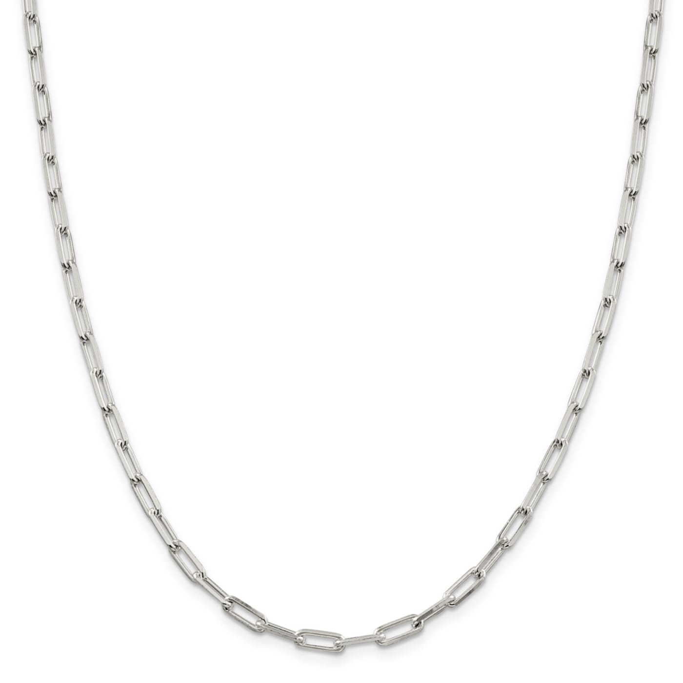 Sterling Silver 4.25mm Elongated Open Link Chain Necklace