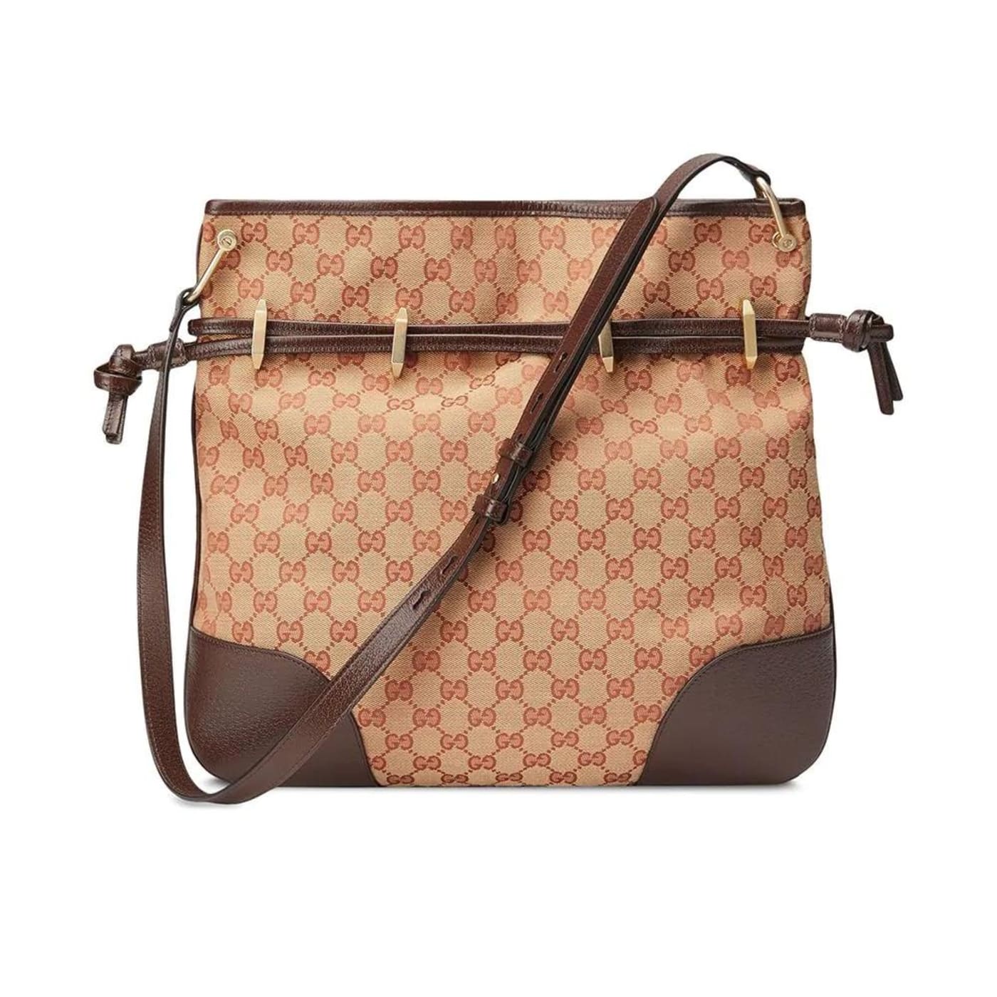 【希望者のみラッピング無料】 Horsebit 1955 Gucci Beige Bag Crossbody Drawstring Canvas バッグ