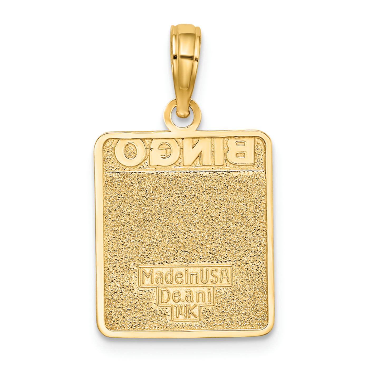 14k Yellow Gold Enamel Bingo Card Charm - 1D3BDA