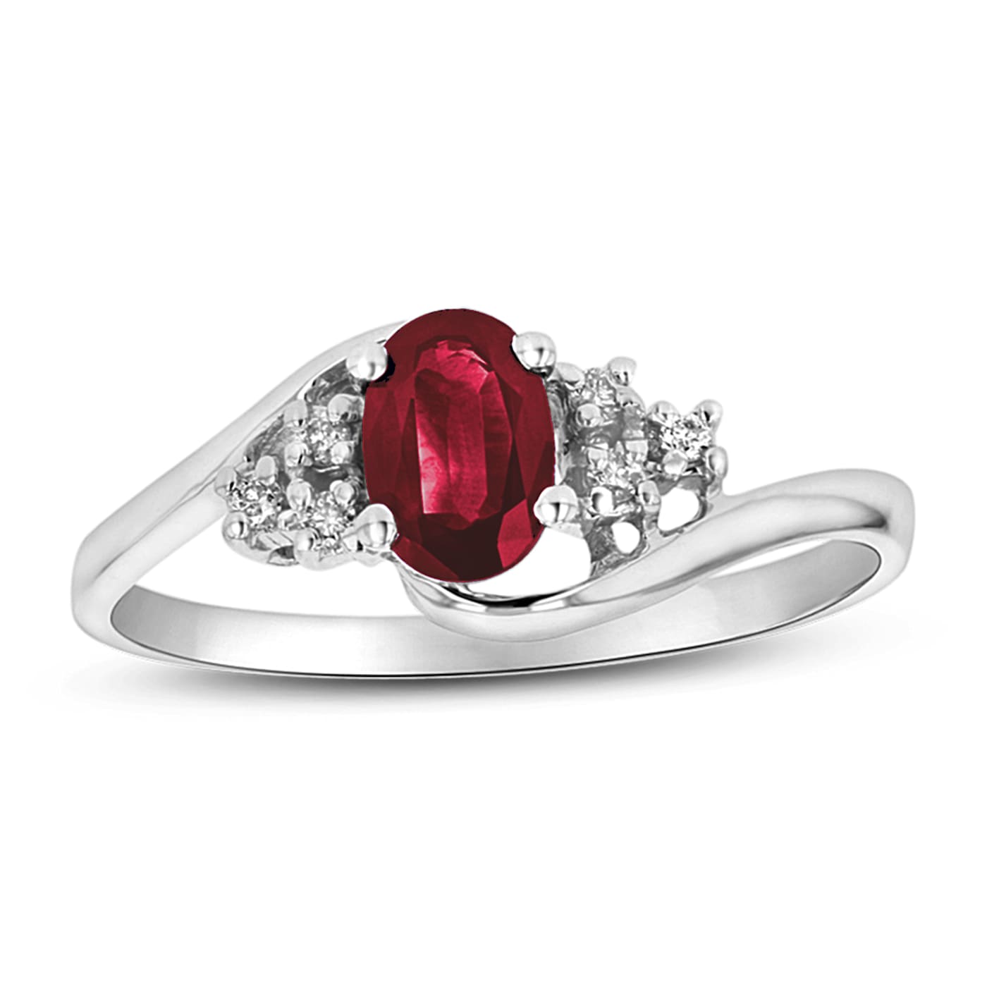 0.40ctw Ruby and Diamond Ring in 14k White Gold - 1KX3CB
