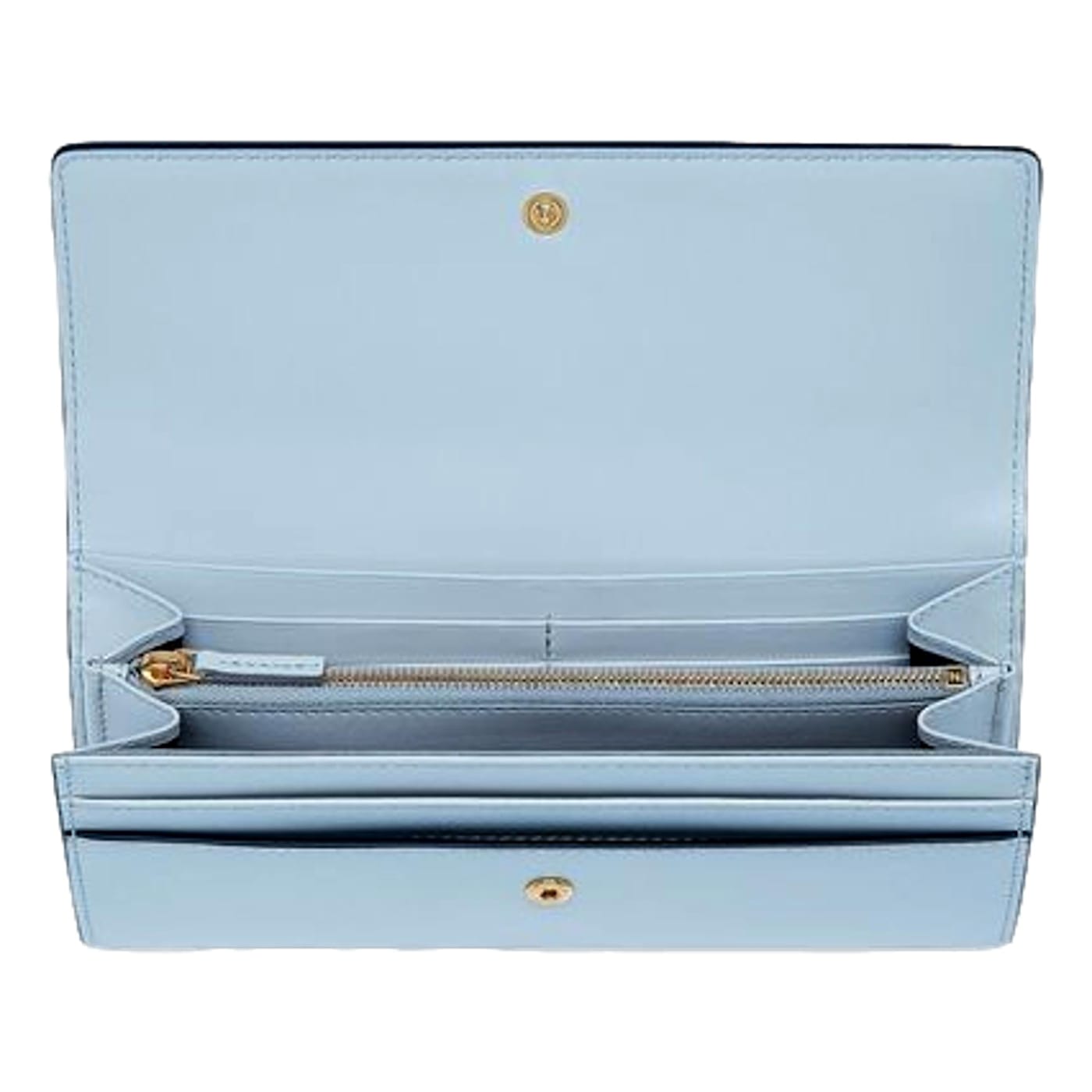 Fendi Roma Light Blue Smooth Calf Leather Continental Flap Wallet - 11591A
