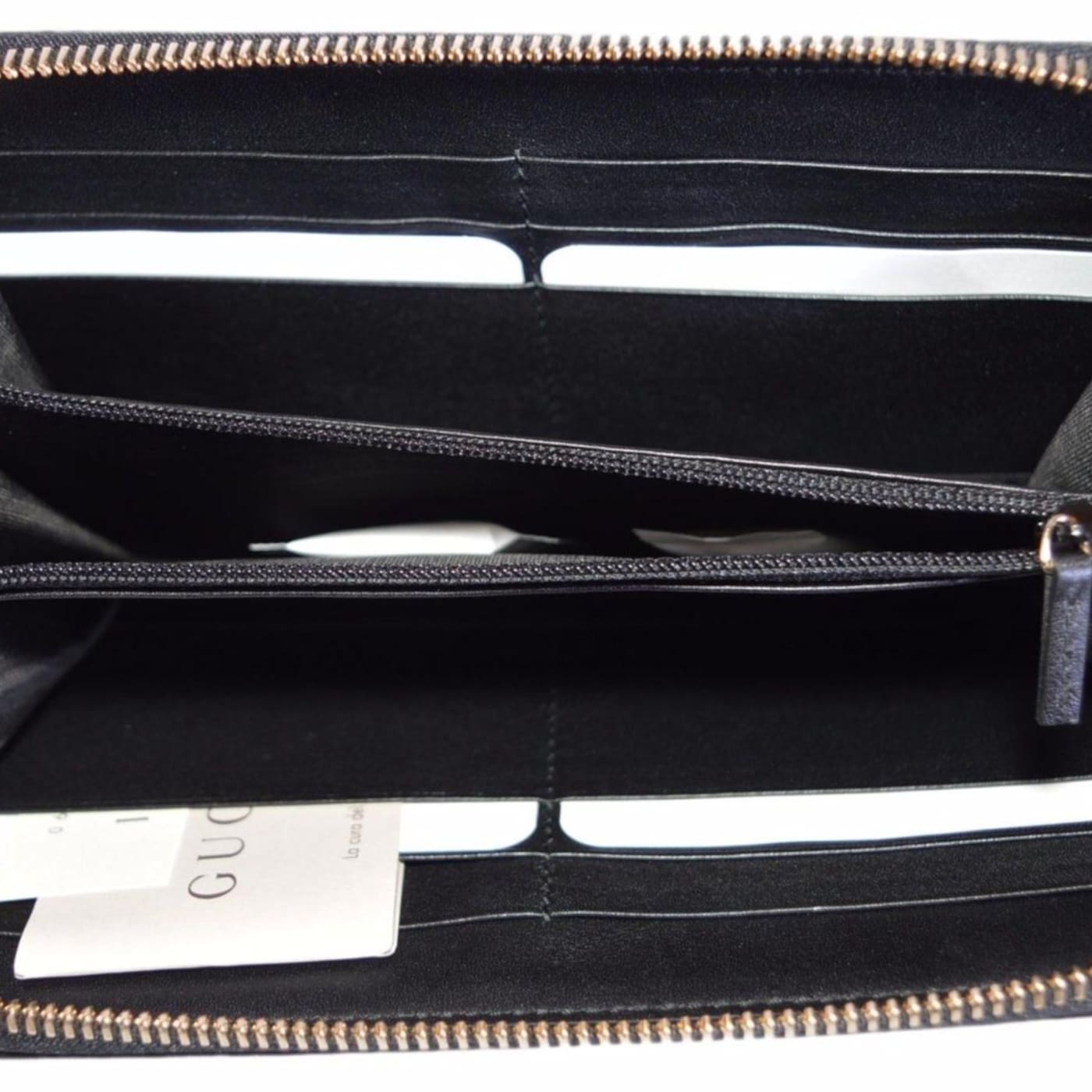 GUCCI Micro Guccissima Coin Purse Black Leather Zippy Card