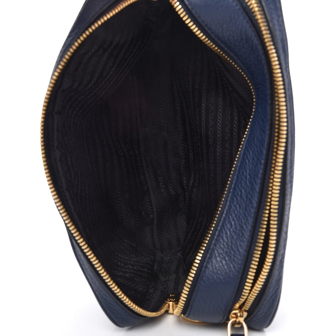 PRADA バッグ ネイビー Prada Baltico Blue Vitello Phenix Leather Double Zip