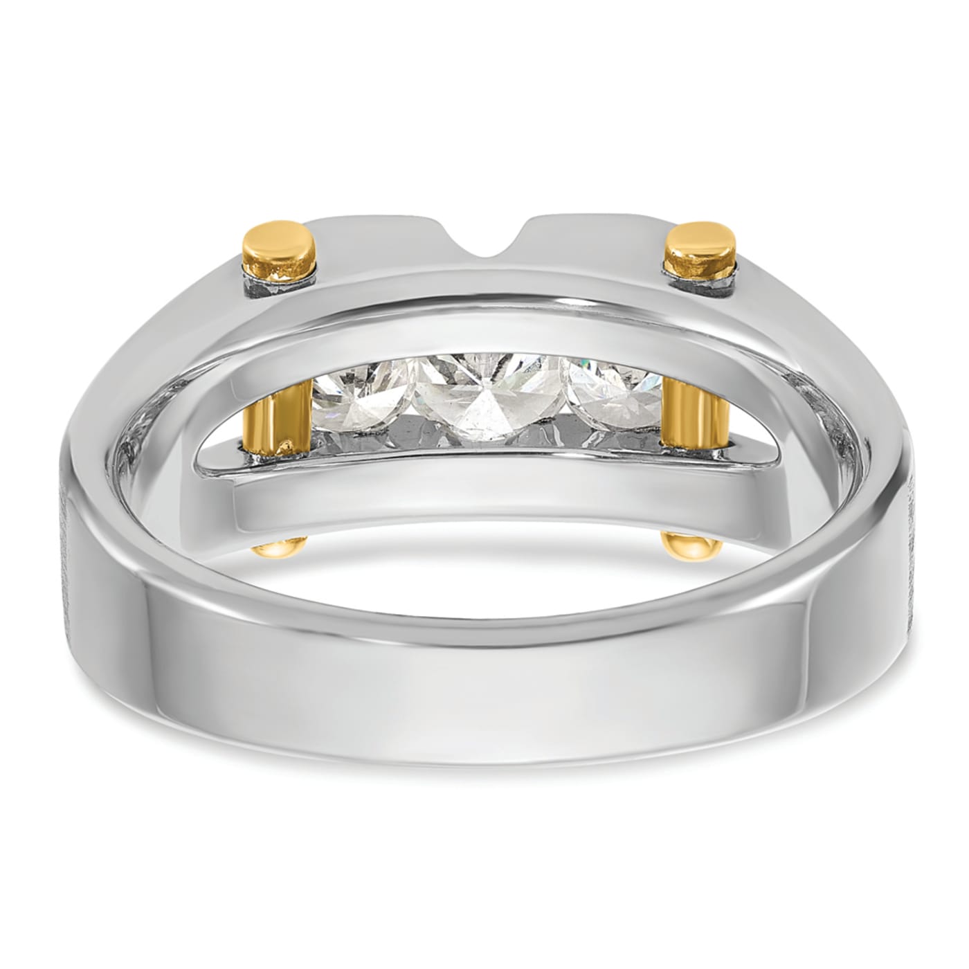 10K Two-tone Yellow and White Gold Men's Polished Satin and