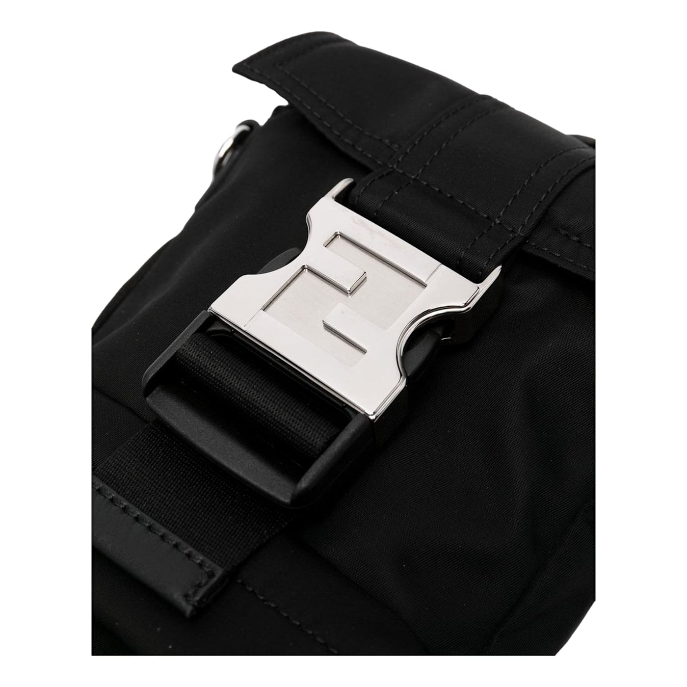 Fendi Fendiness Black Nylon Buckle Mini Backpack Crossbody
