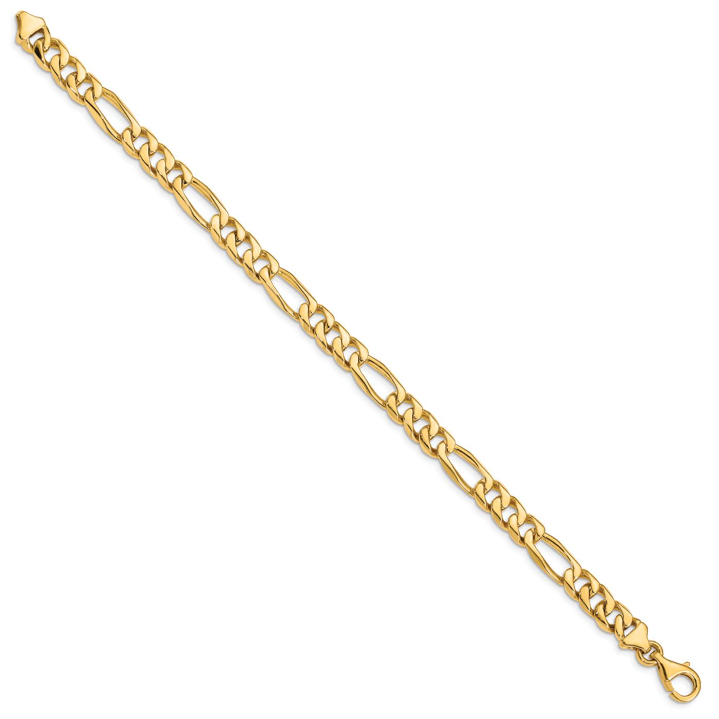 10k Yellow Gold 7mm Hand-Polished Figaro Link Bracelet - 1Q55NA 10k Yellow Gold 7mm Hand-Polished Figaro Link Bracelet - 1Q55NA