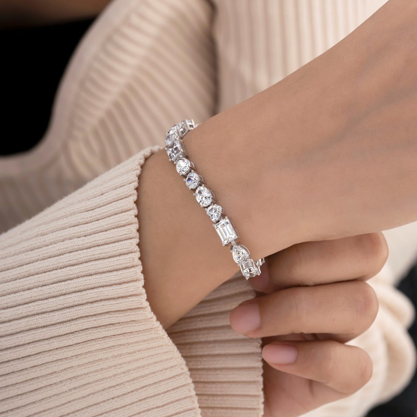 お気にいる Cubic White Zirconia Tennis Silver Sterling Over Platinum ヘアアクセサリー