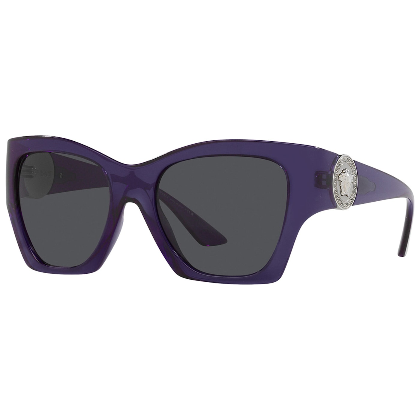 Versace Women s Fashion 55mm Transparent Purple Sunglasses