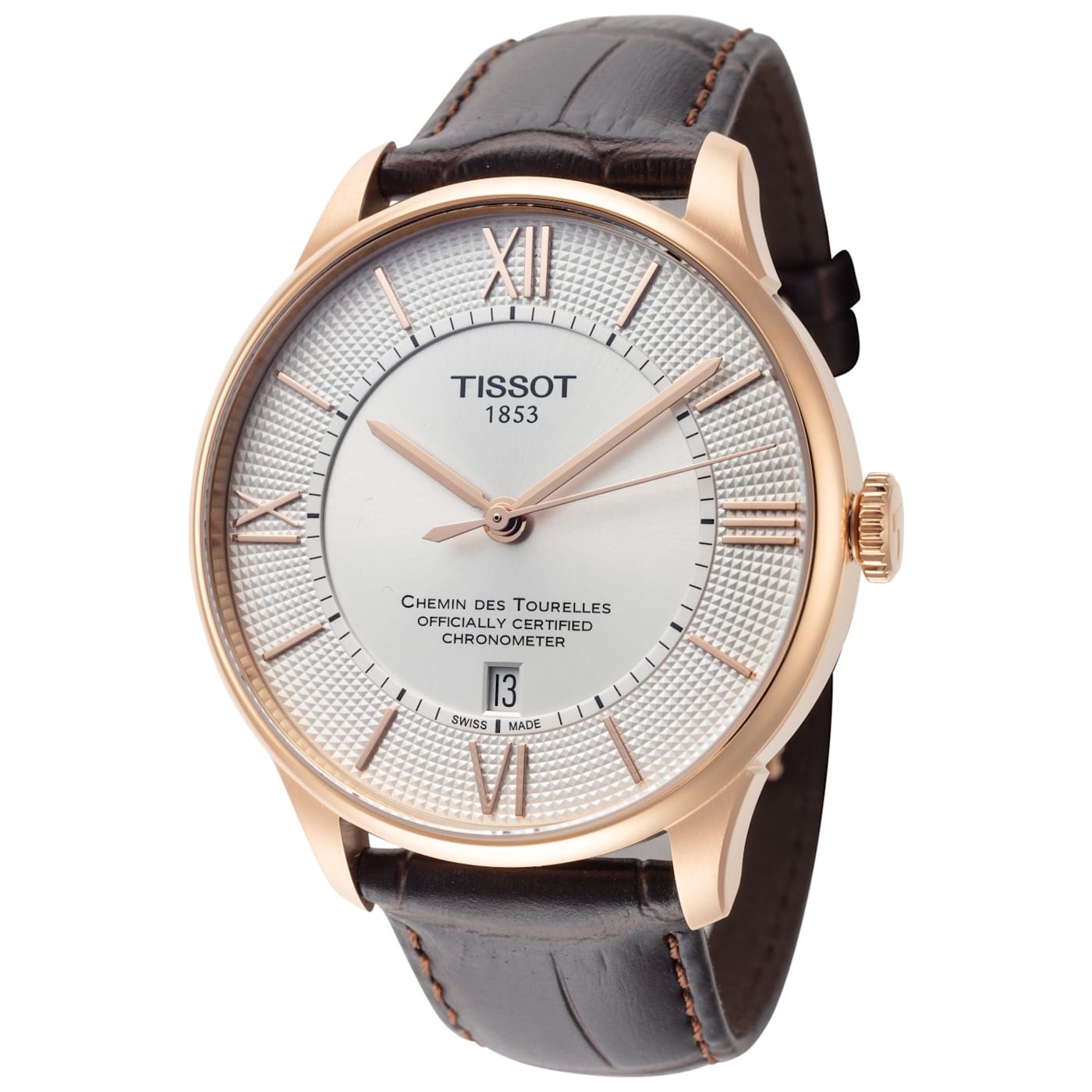 Tissot Men s Chemin des Tourelles 42mm Automatic Watch with Rose