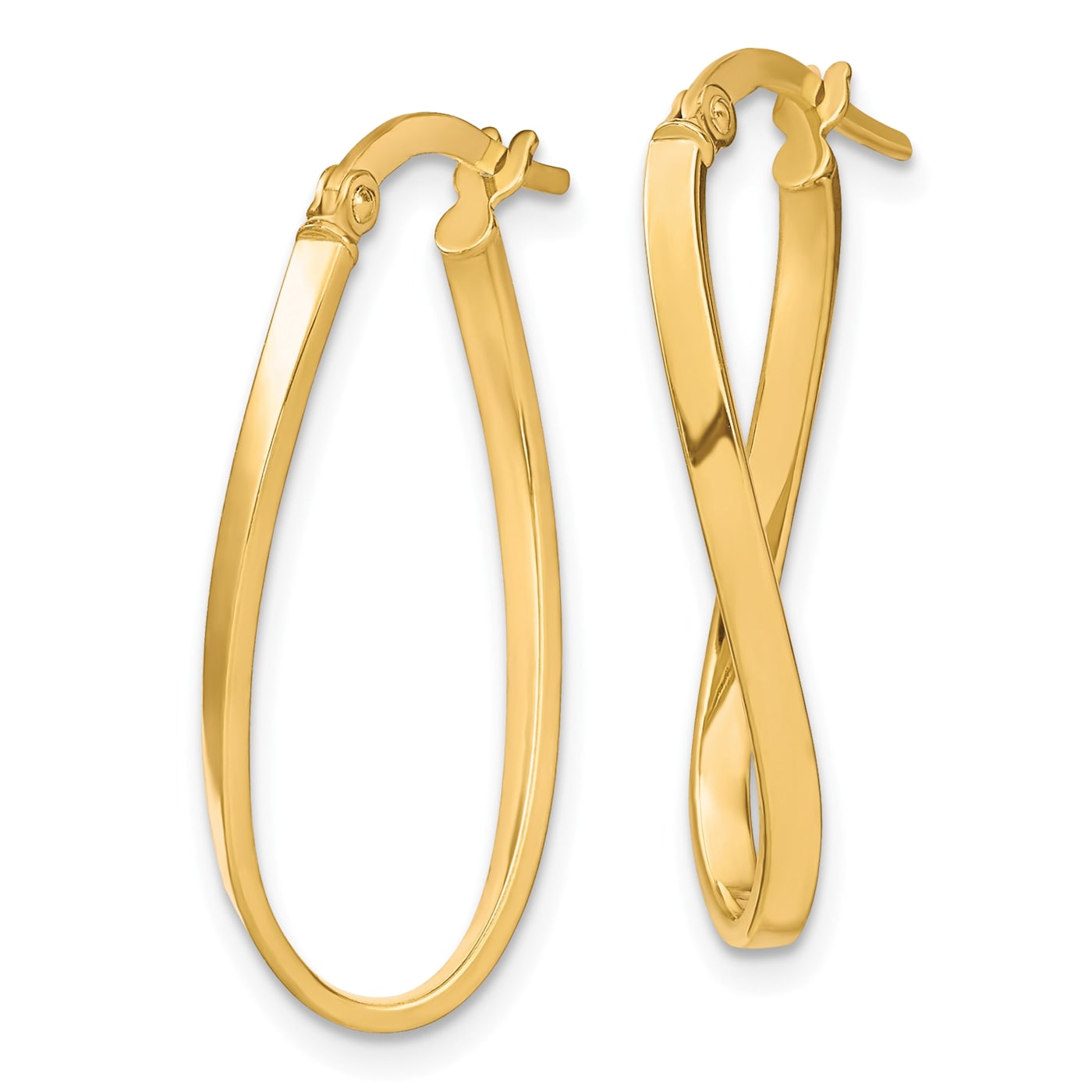 Everlasting Gold 10k Gold Heart Hoop Earrings