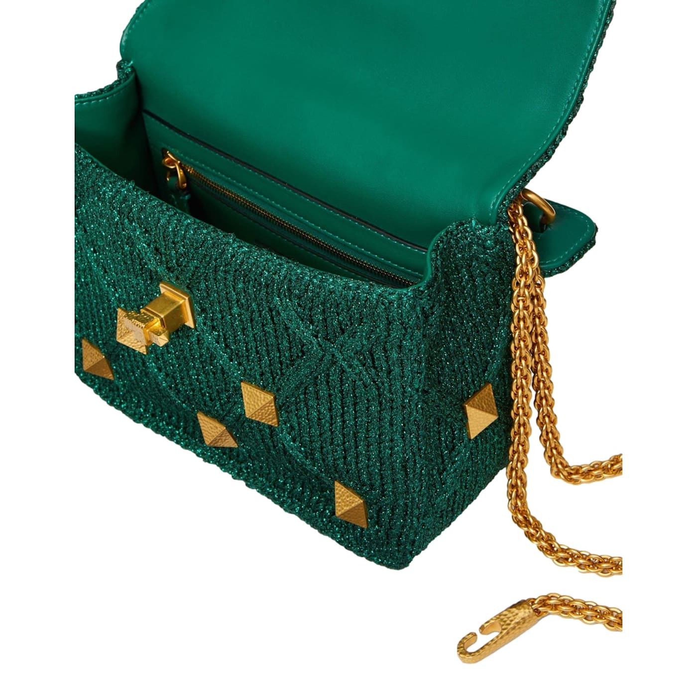 VALENTINOのショルダーバック♪★ ROMAN STUD カシミア★ 多色 Valentino Garavani Roman Stud Medium Shoulder Bag Metallic
