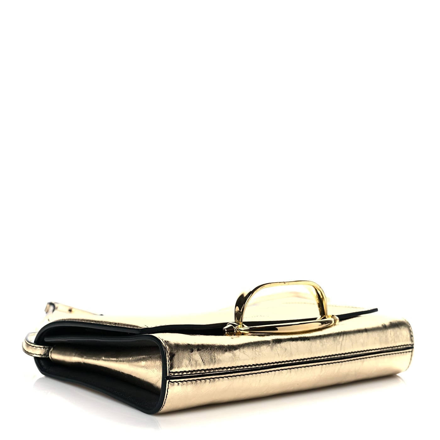 Alexander McQueen Small Story Gold Crash Calf Leather