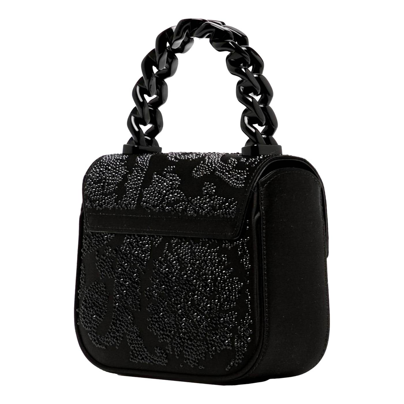 Versace La Medusa Crystal Black Silk Mini Top Handle