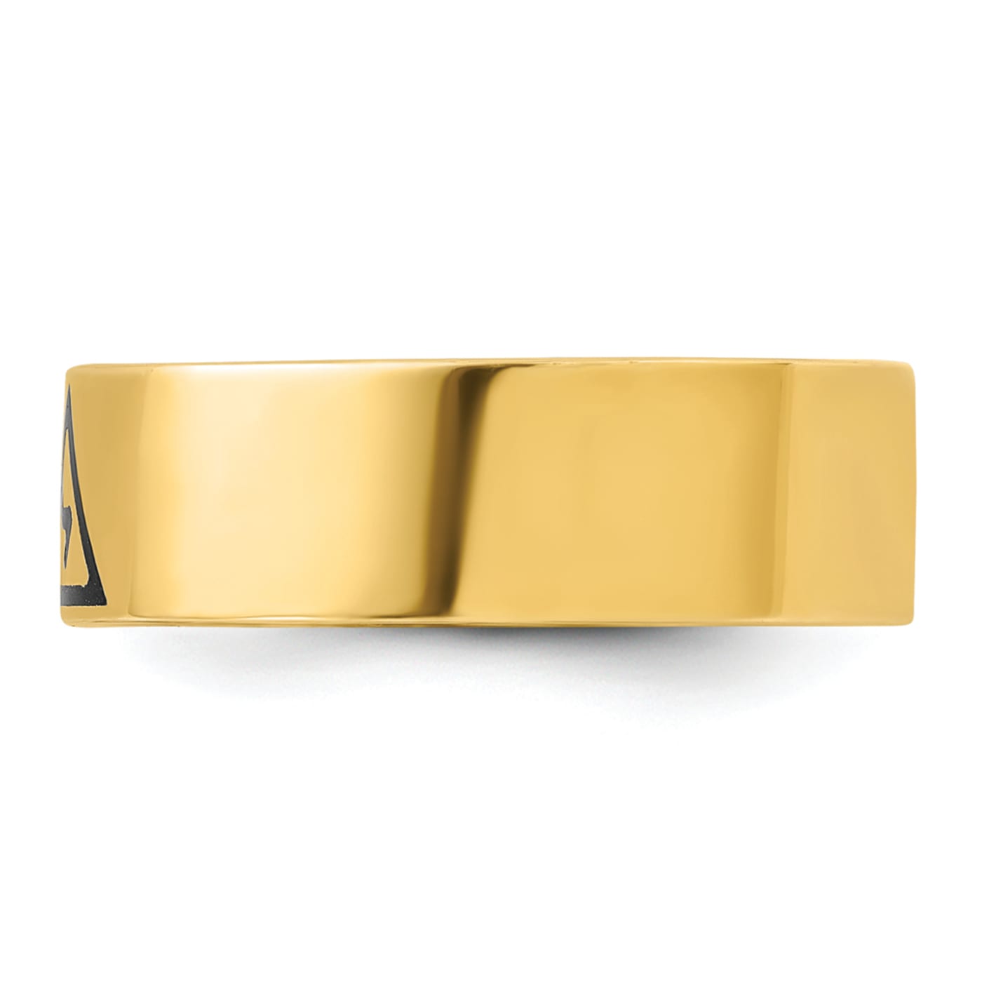 YA−MAN STA-213P GOLD 10K Yellow Gold Men's Polished and Satin Diamond Ring 0.16