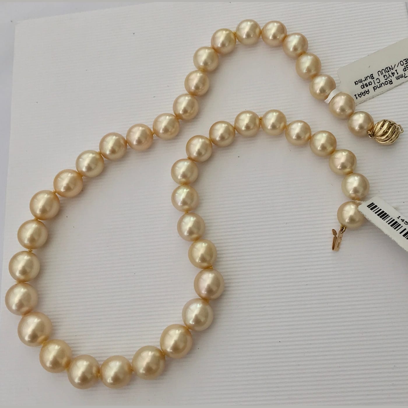 Golden Wire Ball Necklace Clasp - Pearl & Clasp