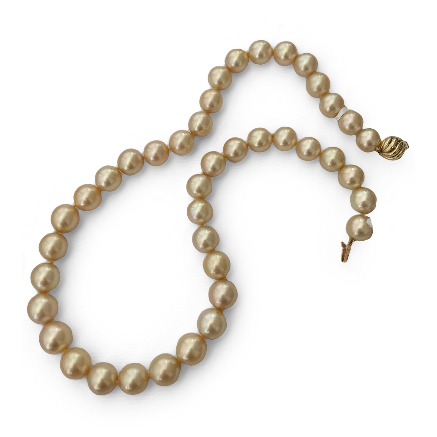 Double Strand South Sea Pearl Necklace with Diamond #511507 – Beladora