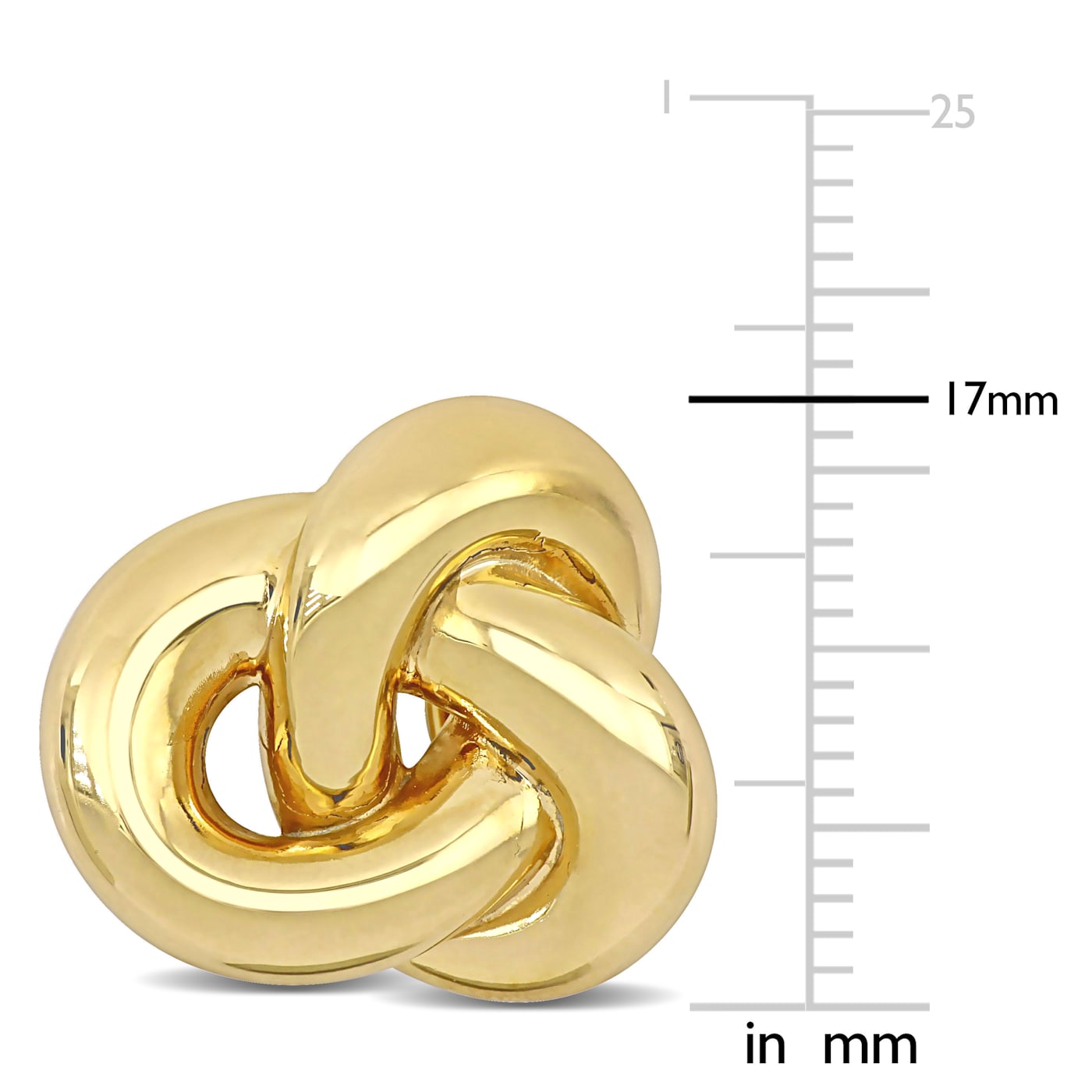 14 Karat Yellow Gold 10 Millimeter Lover's Knot Stud Earrings