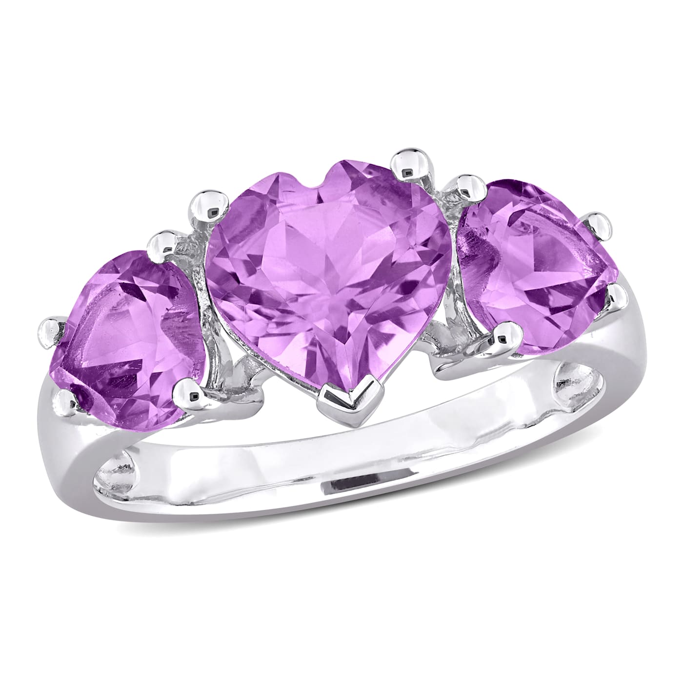2 7/8 CT TGW Amethyst 3-Stone Ring in Sterling Silver - 1CSQQG