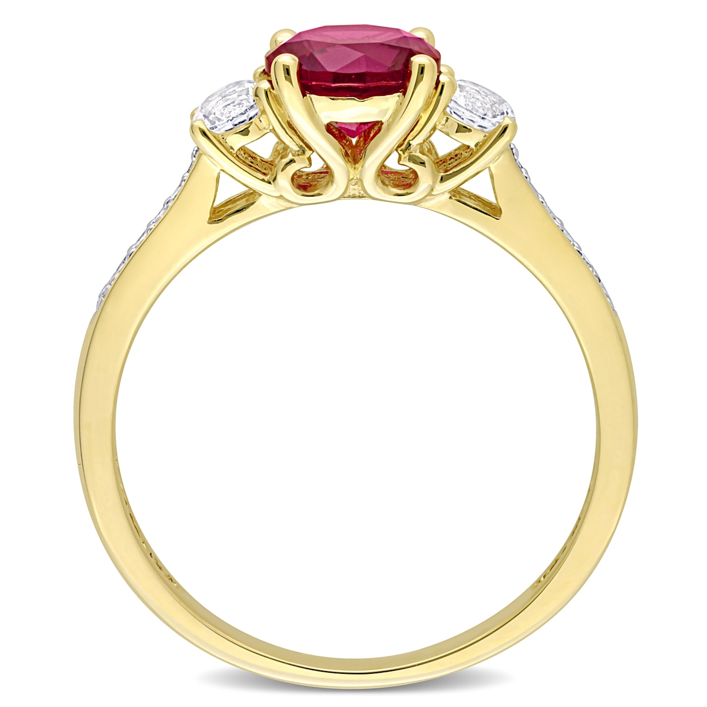 1 1/3 CT TGW Created Ruby, Created White Sapphire & Diamond