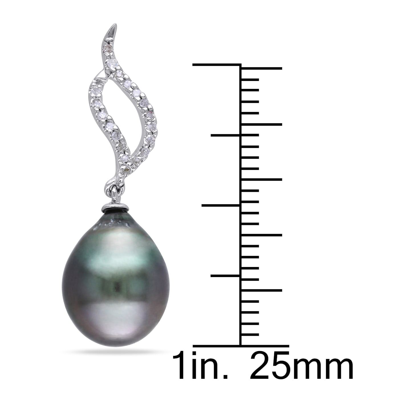 8.5-9 mm Cultured Pearl and .10 ct. t.w. Diamond Bow Earrings in