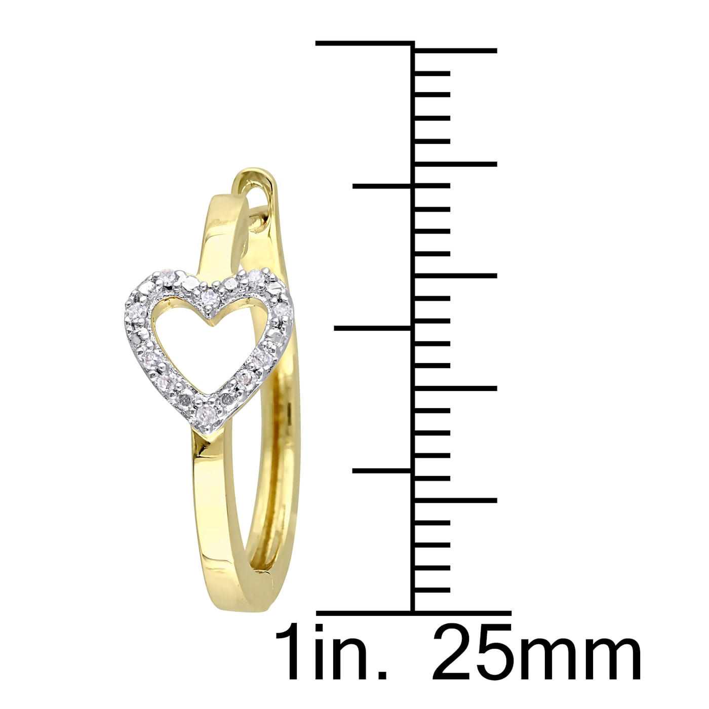 1/10 CT TW Diamond Heart Hinged Hoop Earrings in Yellow Gold 1/10 CT TW Diamond Heart Hinged Hoop Earrings in Yellow Gold
