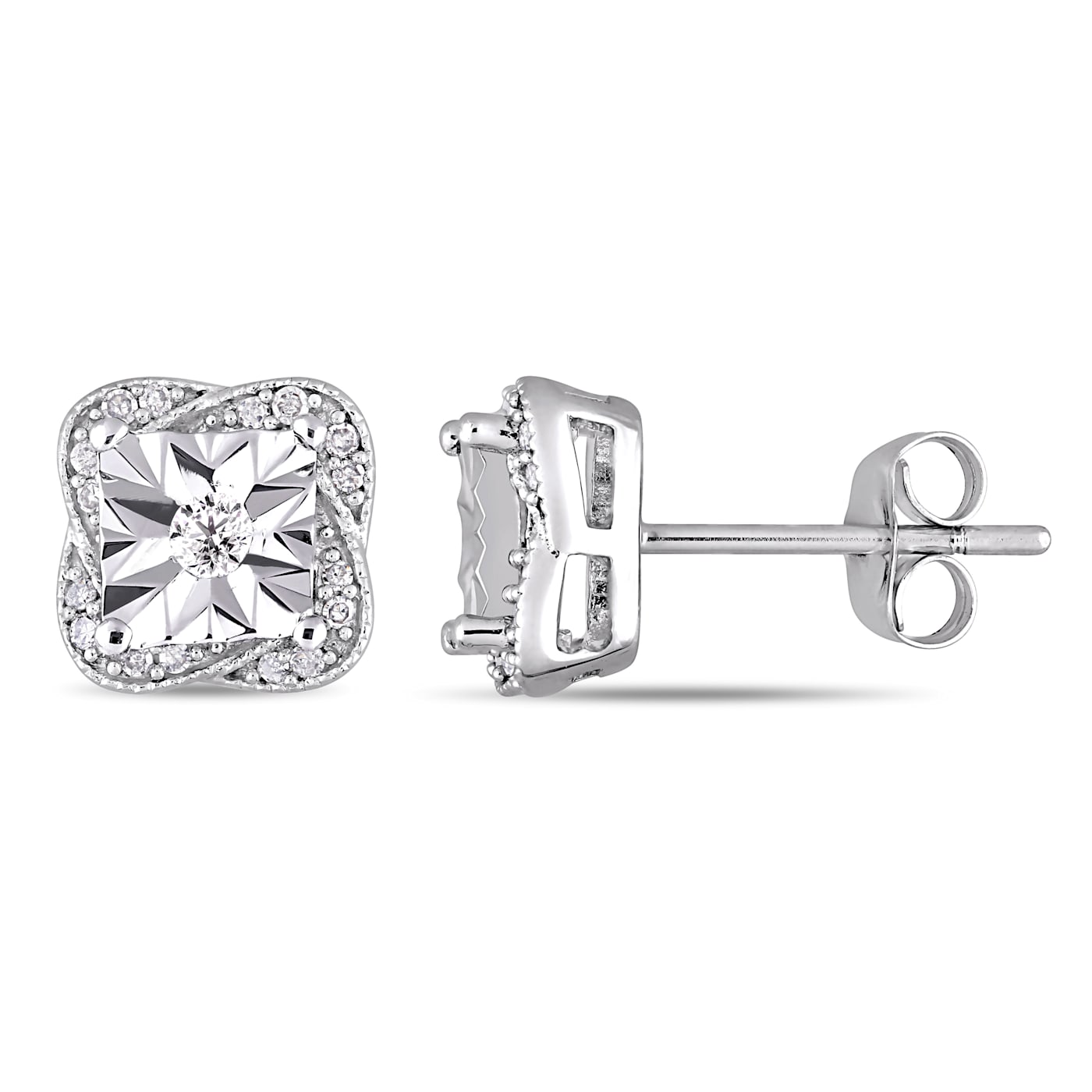 1/6 CT TW Diamond Stud Earrings in 10k White Gold - 12KWZA