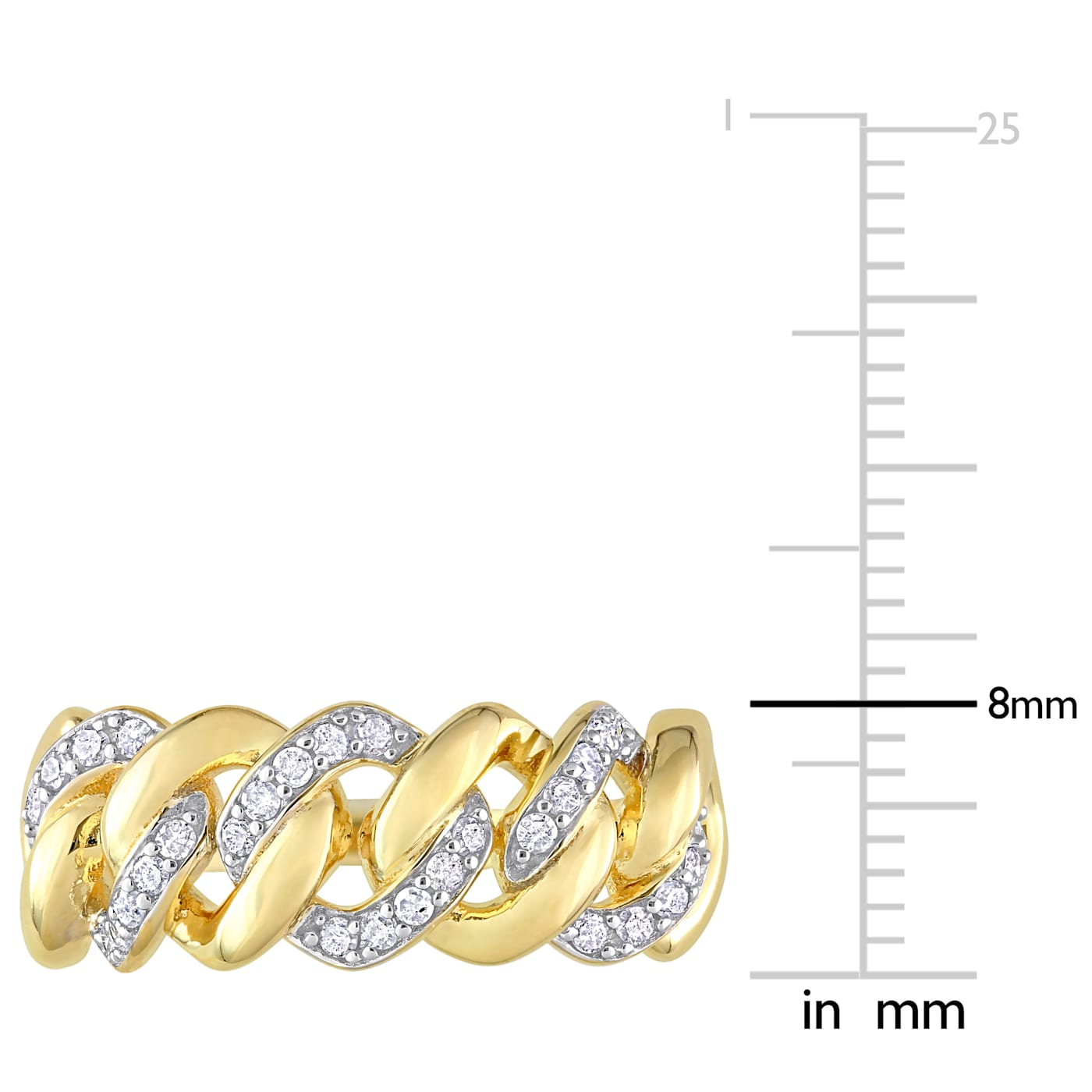 1/4ctw Diamond Interlocking Link Ring in 18K Yellow Gold