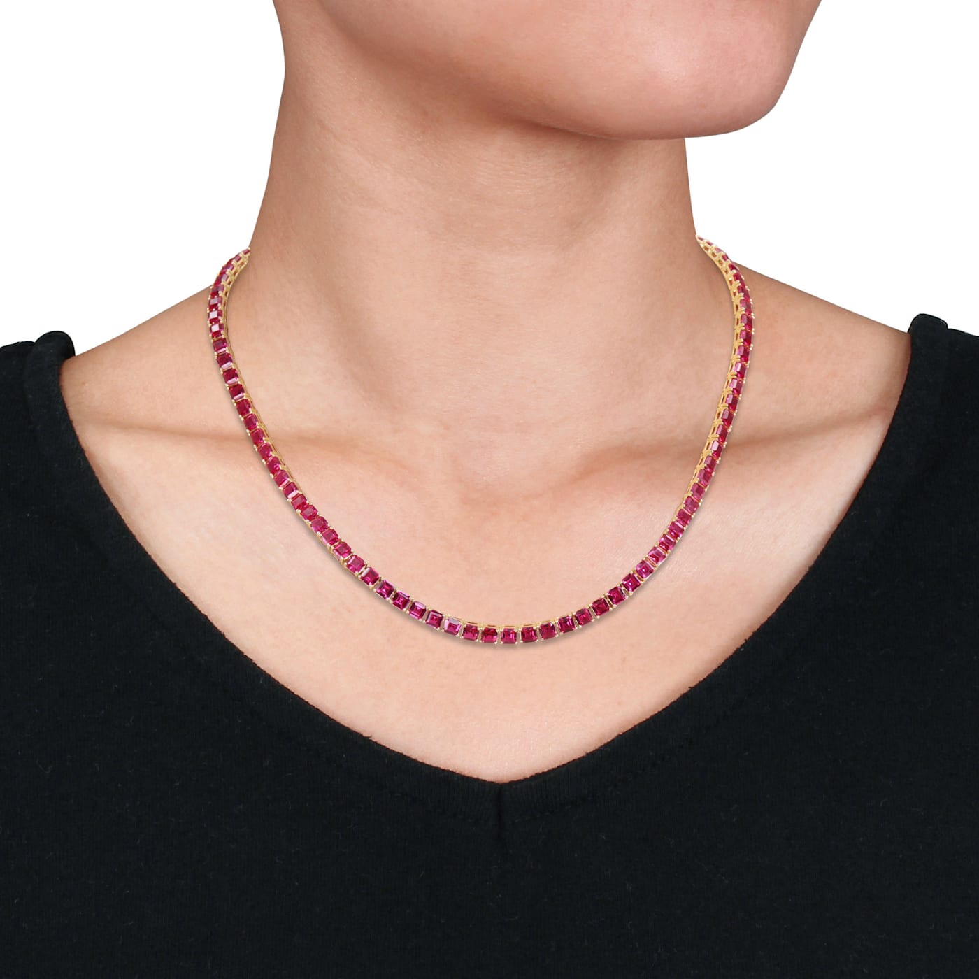 Ruby tennis necklace on sale