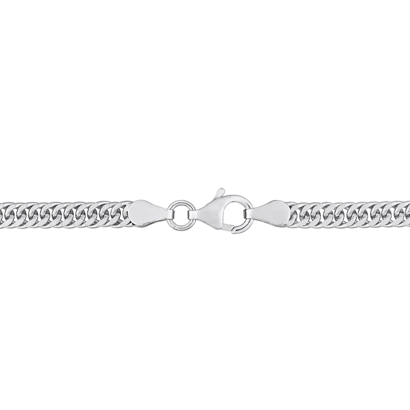 4mm Double Curb Chain Necklace in Sterling Silver