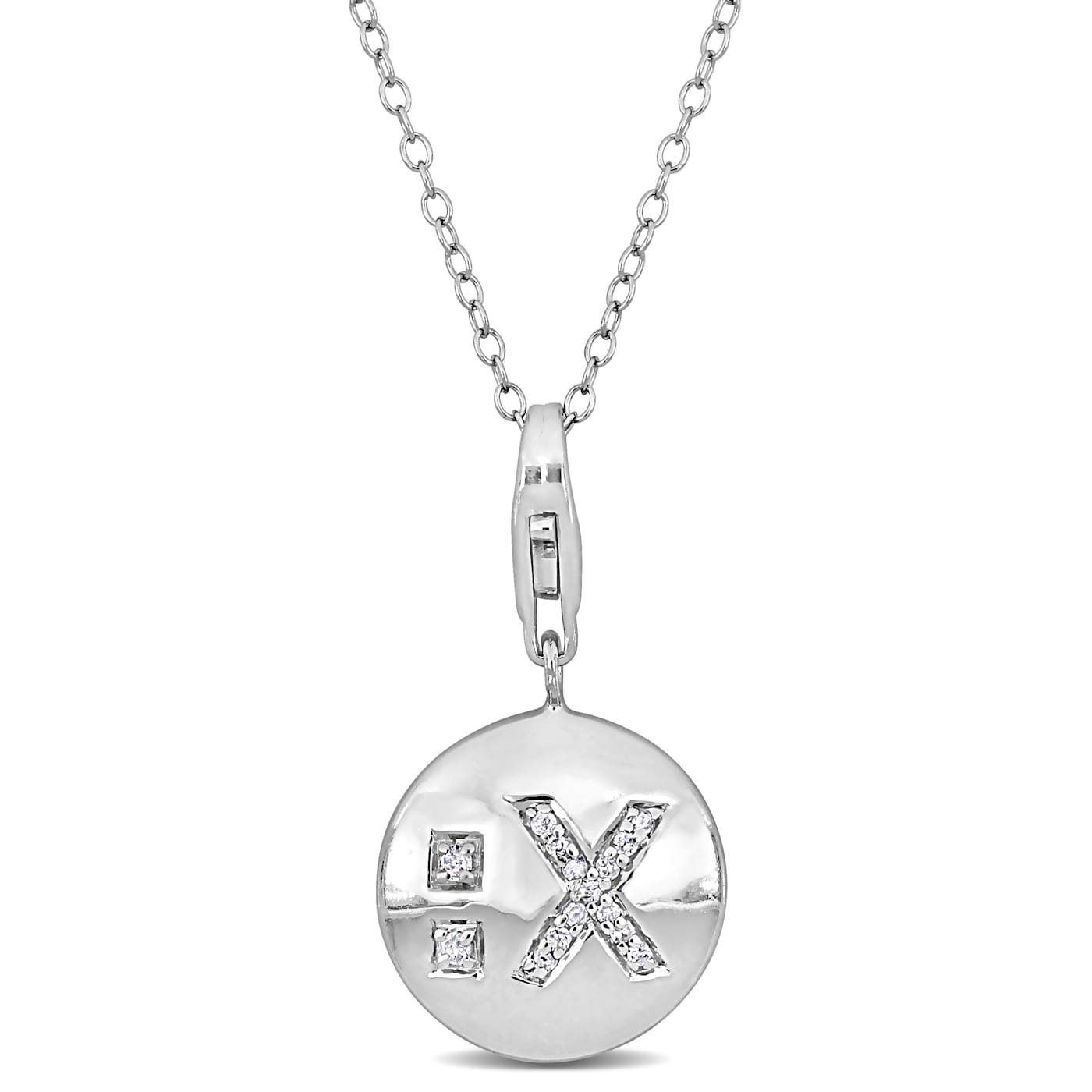 1/10 CT TW Diamond Emoticon Pendant with Chain in Sterling