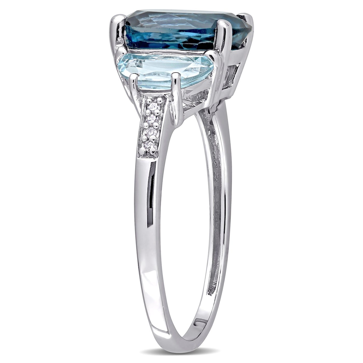 4 1/2 CT TGW London Blue and Sky Blue Topaz with Diamond