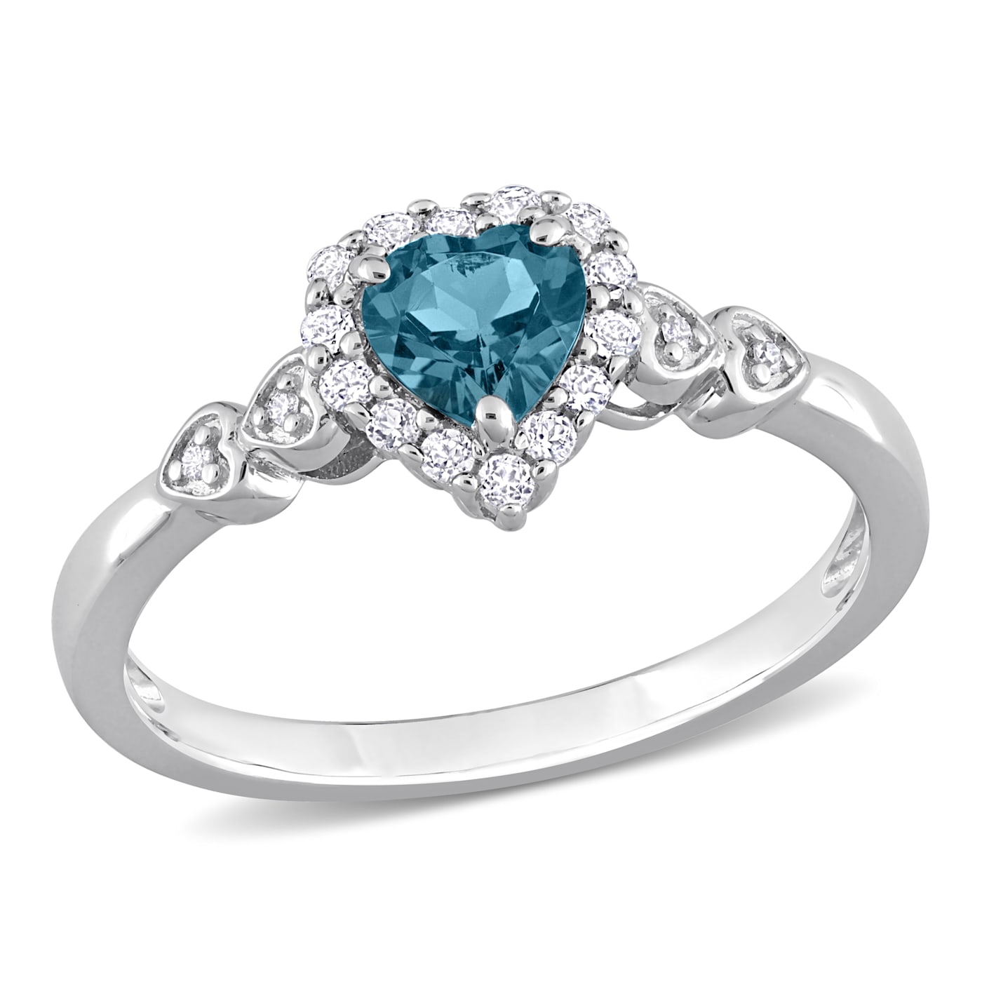 5/8 CTW London Blue Topaz and Diamond Accent Promise Ring in 5/8 CTW London Blue Topaz and Diamond Accent Promise Ring in