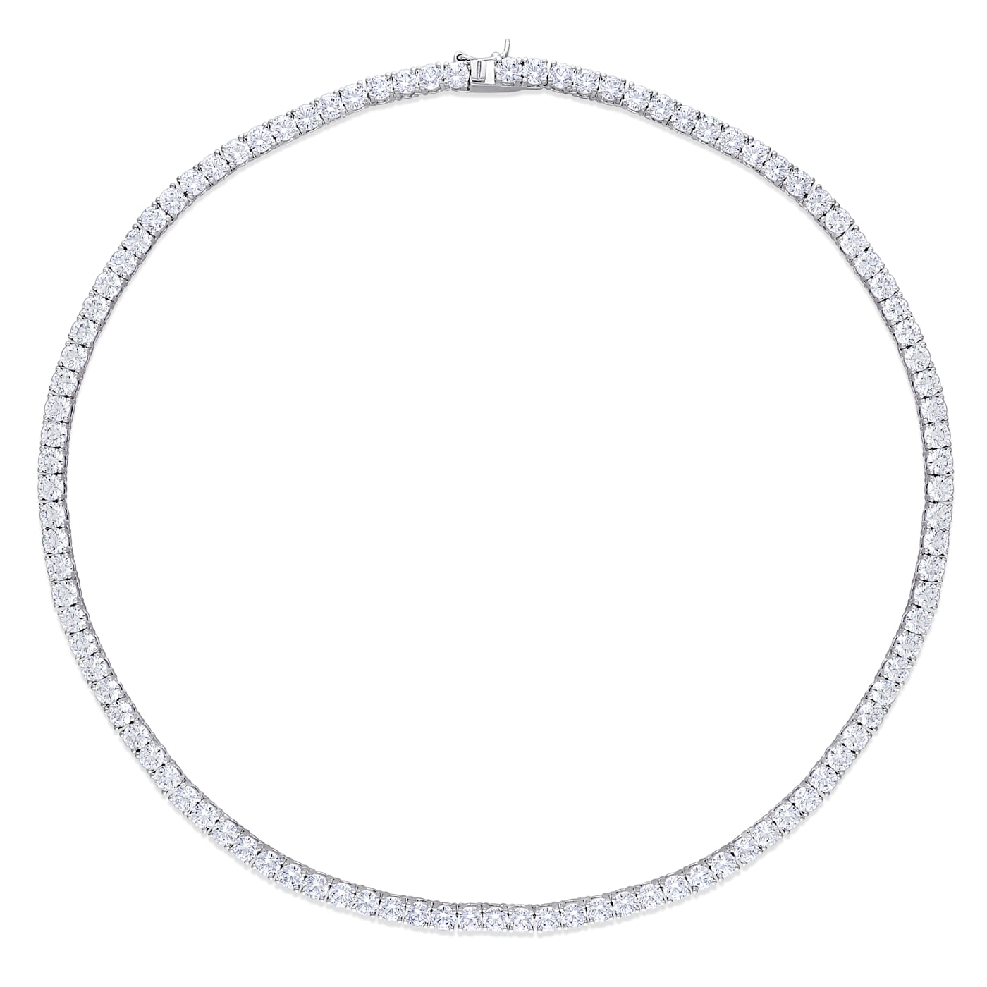 46 1/3 CT TGW Cubic Zirconia Tennis Necklace in Sterling