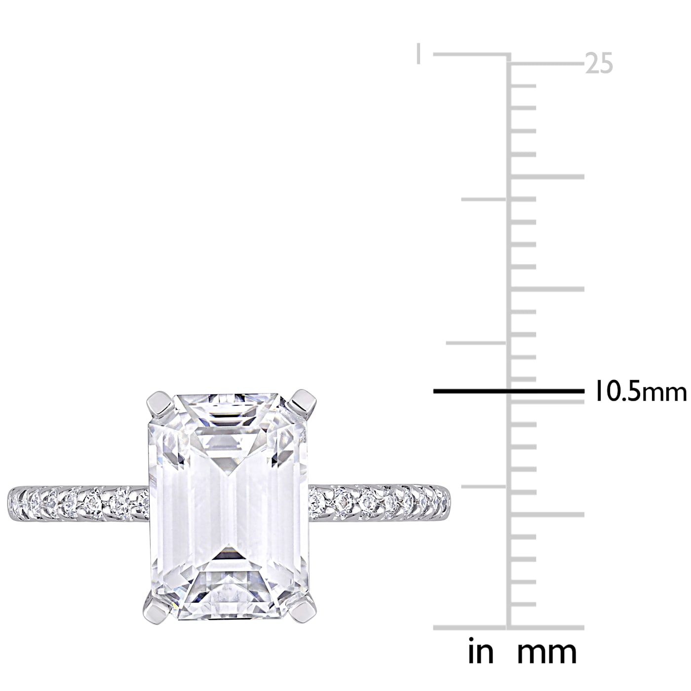 3-1/5 CT DEW Created Moissanite Engagement Ring in 10K White