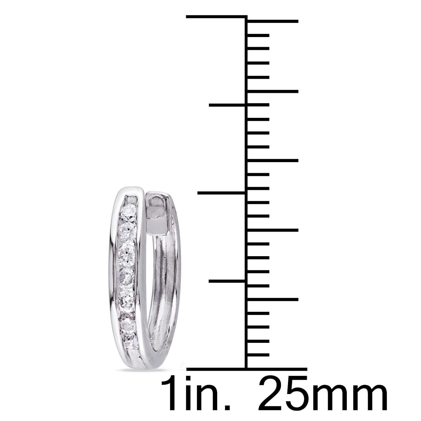 1/4 CT TW Diamond Hoop Earrings in 10k White Gold - 11VTVA