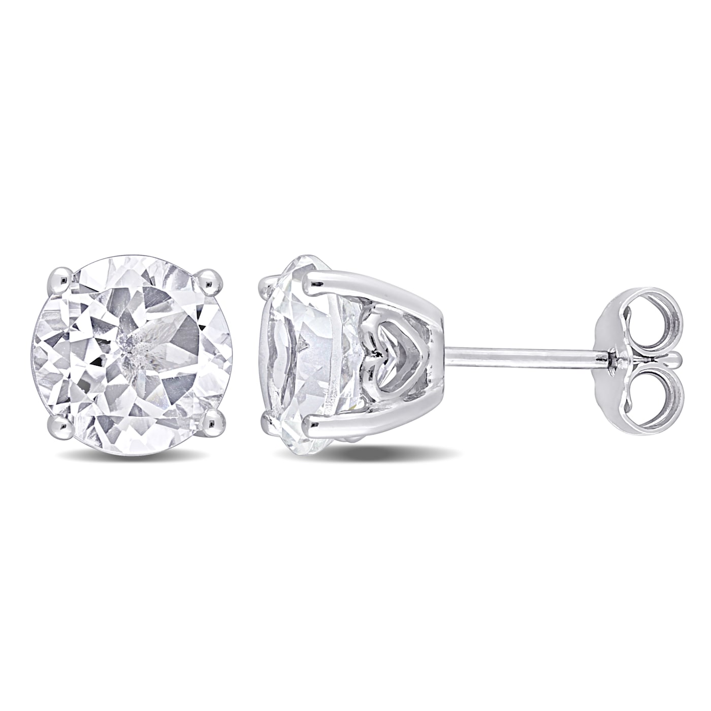 4 3/4 CT TGW White Topaz Stud Earrings in Sterling Silver