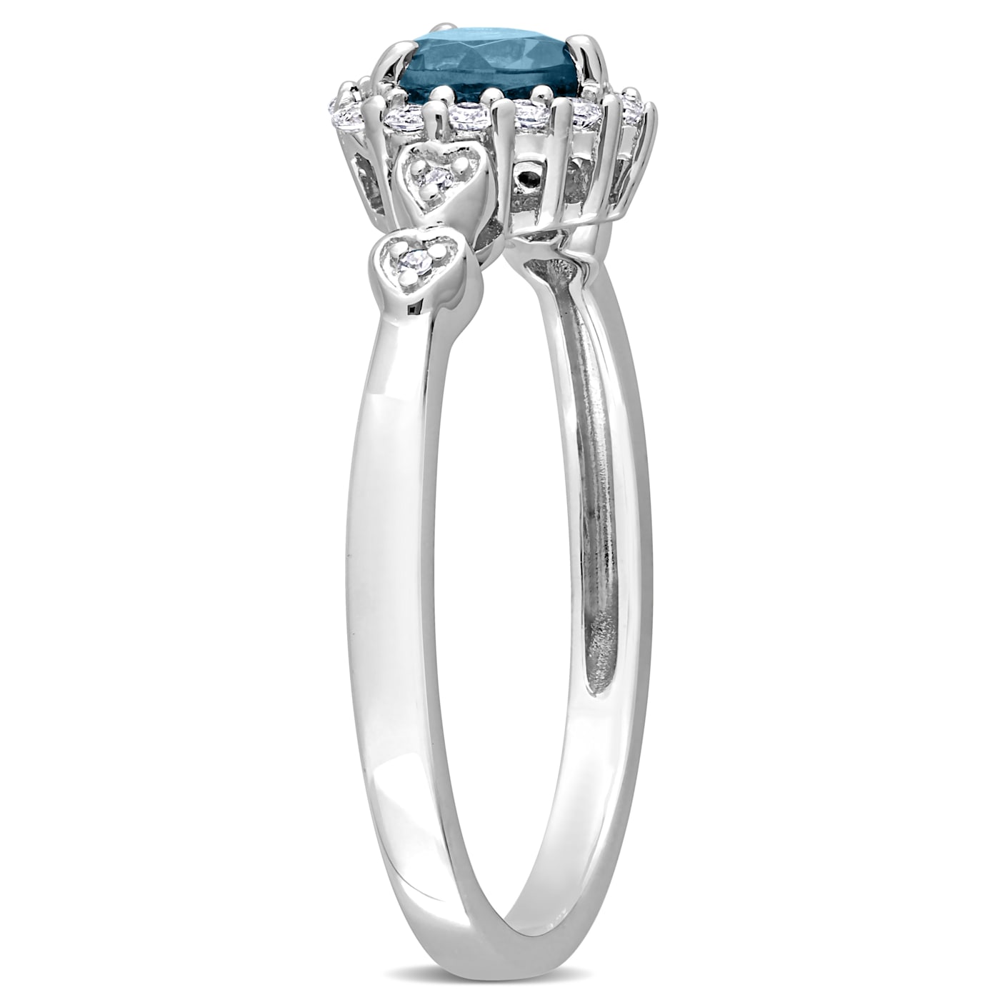 5/8 CTW London Blue Topaz and Diamond Accent Promise Ring in 5/8 CTW London Blue Topaz and Diamond Accent Promise Ring in
