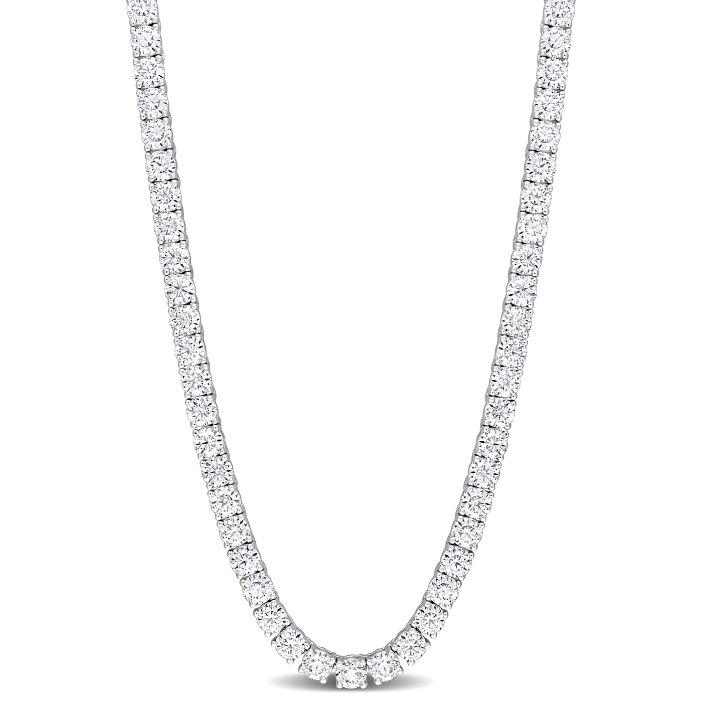 1/2 CT. T.W. Diamond S Tennis Necklace in Sterling Silver - 17